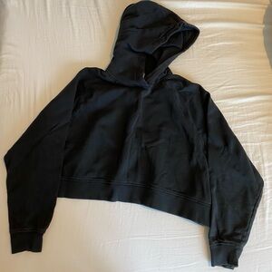 Black Cropped Hoodie